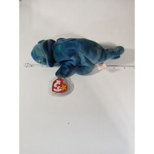 1997 Ty Beanie Baby Rainbow Iguana Chameleon Tag Plush Stuffed Animal Toy